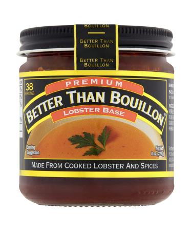 Better Than Bouillon Premium Lobster Base, Made from Select Cooked Lobster & Spices, Makes 9.5 Quarts of Broth, 38 Servings, 8-Ounce Jar (Single)