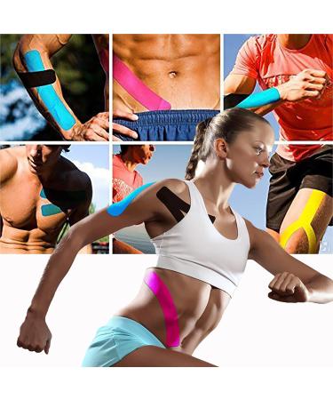 Kinesiology Tape Precut (3 Rolls 60 Strips) Waterproof Sports Tape for Athletes Physio Elastic Tape Pain Relief Adhesive for Muscles Shin Splints Ankle Knee & Shoulder 5m(Pink) - Buy Online on GoSupps.com