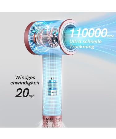 Buy Cordless Ionic Hair Dryer with Digital Screen | 4 Charging Modes & Magnetic Nozzle | Perfect Travel Blow Dryer for Women & Kids - Pink - Buy Online on GoSupps.com