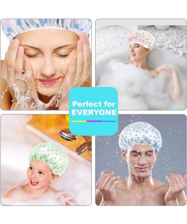Reusable Waterproof Shower Caps - 3 Pack Colorful Dotted Hair Hat for Men, Women - Ideal for Spa, Salon - MZD8391 - Buy Online on GoSupps.com