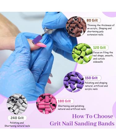 Pink Sanding Bands 100pcs 180 Grit for Nail Drill - Professional Fine Sanding Bands for Natural Nails - 3/32 Inch Nail Drill Bit Included - Buy Online on GoSupps.com