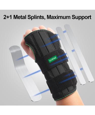 ZTL Upgraded Wrist Brace for Carpal Tunnel Relief - Adjustable Night Support with 3 Metal Splints for Arthritis Tendonitis & Sprains (L/XL Right Hand - Green - Buy Online on GoSupps.com