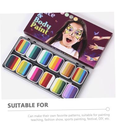 Ipetboom Rainbow Body Paint Set for Adults & Kids | Fluorescent Face Painting Makeup Kit | Water-Soluble Pigment Palette - Buy Online on GoSupps.com