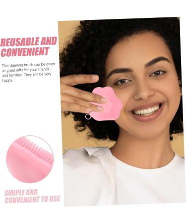 Angoily Silicone Cleansing Brush Handheld Face Scrubber Facial Cleaning Brush Facial Scrubber Exfoliator Manual Exfoliating Brush Blackheads Removing Scrubber Mat Frosted Pink Silica Gel - Buy Online on GoSupps.com