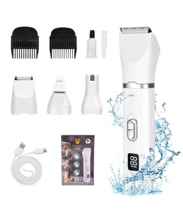 Dog Clippers Low Noise Dog Paw Trimmer Dog Clippers Rechargeable Cordless Pet Clippers with Guide Combs and Cleaning Brush Kits Pet Clipper Shaver for Dogs Cats Paw Shaver for Dogs Cats Paw