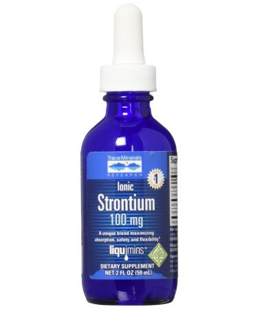 Trace Minerals | Liquid Ionic Strontium | Ionic Minerals for Healthy Bone Density and Bone Development | Non-Gmo Gluten Free Vegan Certified | 2oz 100 mg per servi