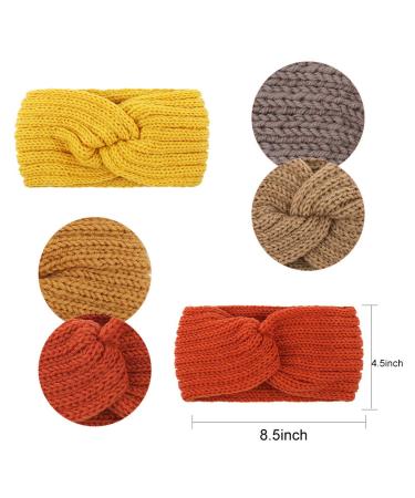 5-Pack Aoprie Knit Wide Headbands for Winter - Orange Ear Warmers for Women and Girls - Buy Online on GoSupps.com