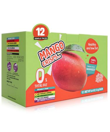 Belle&Beau Freeze Dried Mangoes Crisps All-Natural No Sugar Added Freeze Dried Mangos (Pack of 12) Snack Gift Box -12 Single Pack Dried Fruit Snack