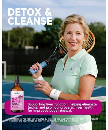 SANSICE Milk Thistle Liver Detox Supplement-Organic Milk Thistle Extract Supplement Liver Cleanse Detox & Repair Liquid-Liver Supplement Silymarin MilkThistle Drop for Liver Support-Non GMO 4 Fl Oz - Buy Online on GoSupps.com