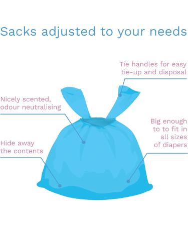 Scented Disposable Baby Diaper Nappy Bags | Hygienic Tie Handle Bags for Easy Disposal - Buy Online on GoSupps.com