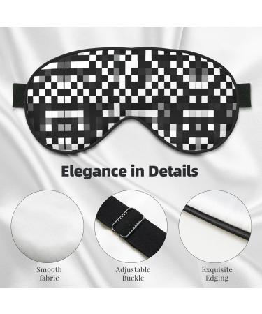 SSIMOO Black & White Checkered Sleep Mask - Adjustable Breathable Eye Mask for Comfortable Sleep | International Shipping - Buy Online on GoSupps.com