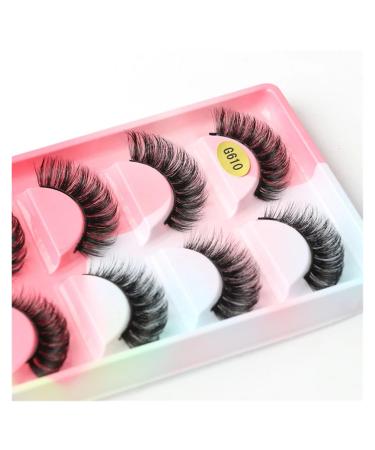 UAMOU 2/20/100 Boxes Mink Lashes Eyelashes 5 pairs Natural Curly Fake Eyelashes Thick Maquiagem Lash Extension Makeup Tools Cheerfully (Color : 5 pairs G610CS Size : 20 boxes)