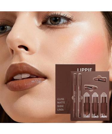 Lip Liner and gloss set long lasting lipstick liquid lipstick for shopping travel business trips stage appointments meetings vacation 06 - Buy Online on GoSupps.com