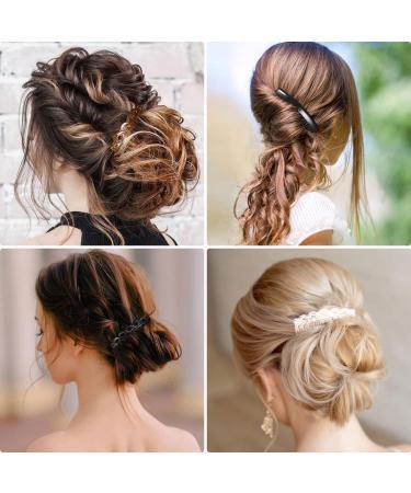 12Pcs Plastic French Twist Hair Combs Slides for Women and Girls - Decorative Hair Accessories, 11 and 23 Teeth - Buy Online on GoSupps.com