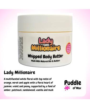 Lady Millionaire Whipped Body Butter - 150g - Natural Oils and Butters - Perfume Scent - Vegan Friendly - Puddle of Wax - Made in the UK - Buy Online on GoSupps.com