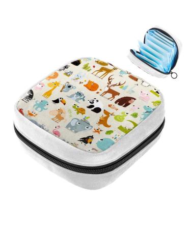 GIAPB Sanitary Napkin Storage Bag Period Bag Tampon Bag Makeup Bag Pad Pouch Cartoon Animal Deer Panda Color4582