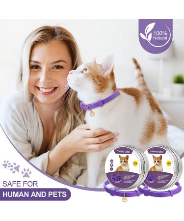 Calming Lavender Cat Collar - Reduce Anxiety & Aggression, Adjustable & Long-Lasting - 2 Pcs Set for Cats & Puppies (Up to 15 Inch) - Buy Online on GoSupps.com