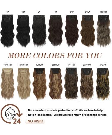 FESHFEN Copper Red Clip in Hair Extensions - Long Wavy 20 Inches, 4PCS Thick Highlight Hairpieces for Women - Buy Online on GoSupps.com