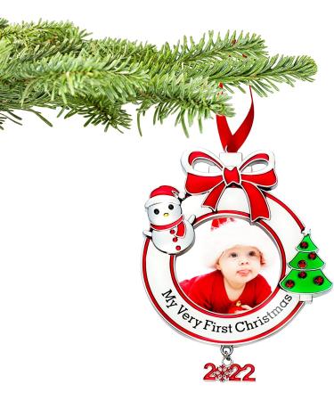 Baby's First Christmas Photo Ornament 2022 My Very First Christmas Photo Frame Xmas Baby's 1st Keepsake Picture Ornaments for Newborn Baby Hanging Christmas Tree Decor for Holiday (Round  1 Piece) 1 Round - Buy Online on GoSupps.com