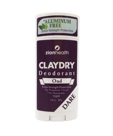 Zion Health Clay Dry Dare Deodorant Stick 2.8 oz Oud
