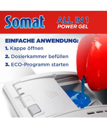 Buy Somat All in 1 Power Gel - 67 Rinsing Passages | Powerful Dishwashing Detergent for Sparkling Clean Dishes | Eco-Friendly & Low Temp Cleaning - Buy Online on GoSupps.com