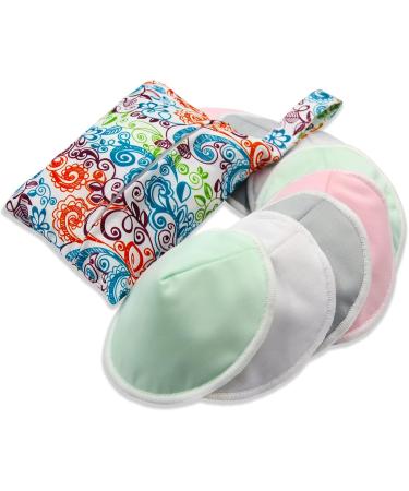 PINOWU Women's Nursing Pads - Reusable Breastfeeding Nipple Covers - 8 Washable Pads + Wet Bag - Maternity Essentials (Pastel Touch Large 4.7 - Buy Online on GoSupps.com