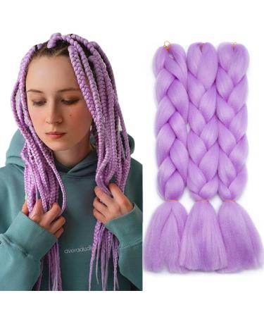 Tess Braids Extensions 60 cm Jumbo Braids KanCalon Kunsthaar for the single-laid box braids hair extension braid 100g/bundle of hair braids extension (1 piece-helllila) 60 cm (1 piece) light purple