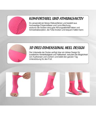 Tomiliold 4 Pair Compression Socks for Women & Men | Ankle Support & Achilles Tendon Relief | Orthopedic Foot Bandage | Size 38-42 | Pink - Buy Online on GoSupps.com