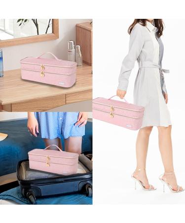 Double-Layer Travel Carrying Case Compatible with Revlon One-Step Hair Dryer Brush/Dyson Airwrap Styler/Volumizer/Hot Tools Portable Storage Organizer Bag For Shark FlexStyle Attachment Pink(Bag Only) - Buy Online on GoSupps.com