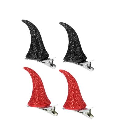 FRCOLOR 1 Set 2 Pairs Horn Hairpin Devil Hair Clips Horn Hair Clips Christmas Bobby Horror Hair Clips Hair Accessories for Prom Hairpin for Halloween Flash Metal Makeup Baby Girl