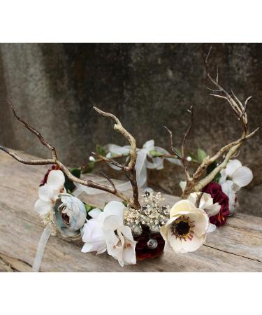 Trepveter Deer Flower Crown - Boho Floral Headpiece for Women, Maternity Photo Props, Wedding, Party & Prom - Buy Online on GoSupps.com