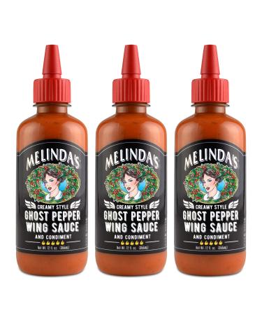 Melinda's - Creamy Style Ghost Pepper Wing Sauce - 12oz, 3pck 12 oz (Pack of 3)