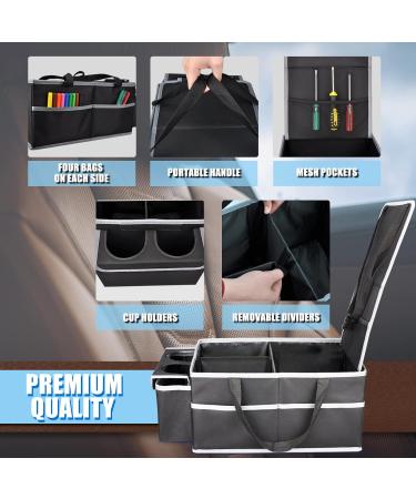 GUWINA Car Backseat Organizer - Multi Compartment Foldable Seat Organizer for Front and Back Seats - Black - Buy Online on GoSupps.com