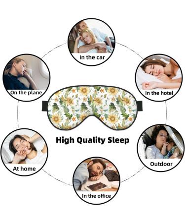 Adjustable Watercolor Sunflowers Sleep Mask | Soft Double-Sided Eye Mask for Comfortable Sleep & Reduced Eye Edema - Buy Online on GoSupps.com