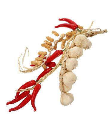 Zerodeko 6 Pcs Simulation Vegetable Pendant Chili Pepper Ornament Party Layout Prop Halloween Garland Fruit Decor Mexico Decorations Desk Topper Fake Corn Red Model Hardened Foam Red Beigex2pcs 13X53CMx2pcs
