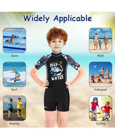 Buy Aomig Quick-Drying Swimming Trunks for Kids Black Resort Swim Shorts with Adjustable Cord (7-8 Years) - Buy Online on GoSupps.com