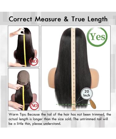 Buy 20 Inch Glueless HD Lace Human Wig - Wear & Go YDDM 5x5 Pre Plucked Straight 180% Density - Buy Online on GoSupps.com