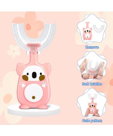 FRIUSATE 4 Pcs Silicone U-Shaped Kids Toothbrushes - Cartoon 360 Kids Toothbrush for Ages 2-6 - Food Grade Silicone - Buy Online on GoSupps.com