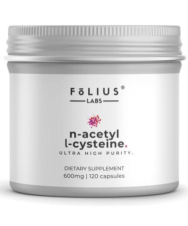 Clean Label N-Acetyl L-Cysteine (NAC) 600mg Supplement Lungs and Respiratory Support Immune Health Support 120 Veg Capsules 120 Capsules