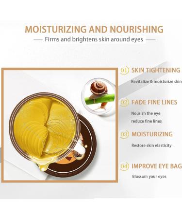 60Pcs Snail Eye Patches | Under Eye Bags Remover & Anti-Aging Treatment for Puffy Eyes | Hydrating Eye Masks for Dark Circles | Anti-Wrinkle Gel Pads - All Skin Types - Buy Online on GoSupps.com