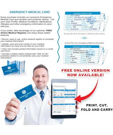 Personalized Waterproof Medical Bracelet - Black/Gray Reversible Sport ID Bracelet with Medication Cards & Complimentary PHR Access - Buy Online on GoSupps.com