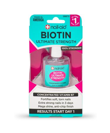 Nail-Aid Biotin Ultimate Strength - Nail Treatment & Strengthener - Clear  0.55 Fl Oz (08873) 0.55 Fl Oz (Pack of 1)