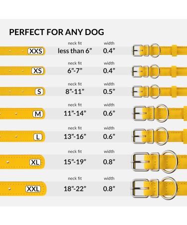 Collardirect Round Leather Dog Collar - Handmade Softly Padded Adjustable for Dogs & Cats (48-53 cm) - Available in Black Pink Red Purple Blue Yellow - Buy Online on GoSupps.com