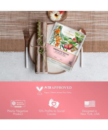 LuxaDerme Under Eye Revive Bio Cellulose Serum Sheet Mask - Brighten, Depuff, and Soothe Dark Circles with Antioxidants for All Skin Types - 100% Fermented Coconut Jell - Buy Online on GoSupps.com