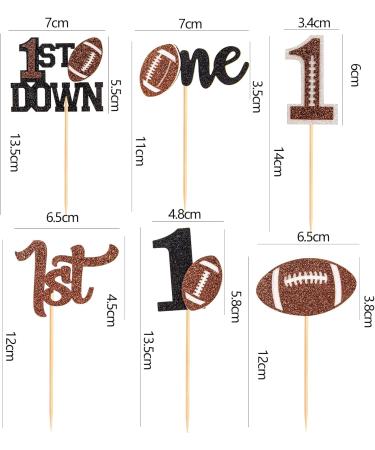 60Pcs Rugby One Cupcake Toppers Glitter American Football 1st Birthday Cupcake Picks for Rugby Sports Theme Baby Shower Kids First Birthday Party Cake Supplies Color06 - Buy Online on GoSupps.com
