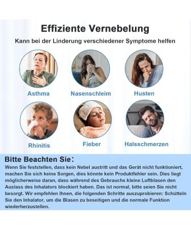 Cinlinso Rechargeable Portable Inhaler for Children & Adults | Super Quiet Adjustable Spray Efficient On-the-Go Inhalation Device - Blue - Buy Online on GoSupps.com