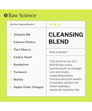 Uric Acid Drops with Chanca Piedra, Tart Cherry, Celery Seed, Dandelion Root & Turmeric - Kidney Cleanse & Joint Support - 2oz Vegan Formula - Buy Online on GoSupps.com