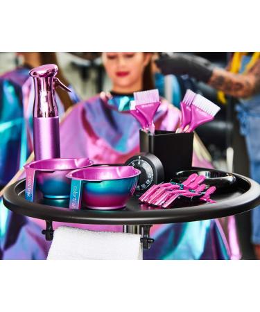 Colortrak SC Aurora Stackable Color Bowls with Non-Slip Bottom and Easy-Pour Spout - Shimmer Gradient Design - Set of 2 with Milliliter Measurements - Buy Online on GoSupps.com