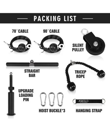Mikolo LAT and Lift Pulley System - Adjustable Weight Cable System for Full Body Workout - Home Gym Equipment (Capacity 280 lbs) - Buy Online on GoSupps.com