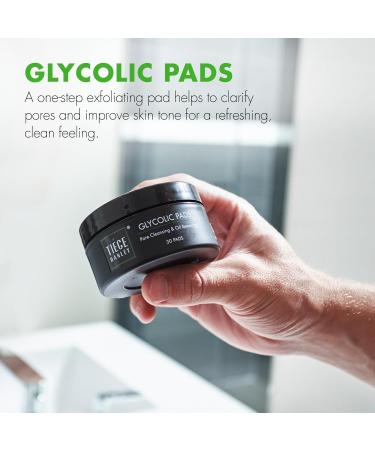 Tiege Hanley Glycolic Acid Pads for Men - Exfoliating Daily Skin Care Wipes | 18.5% Acid Complex for Forehead Nose & Cheeks | 1-Pack - Buy Online on GoSupps.com